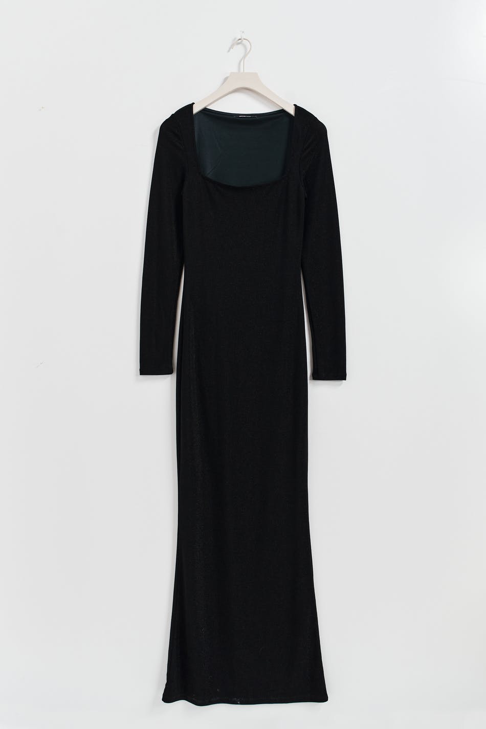 Square neck glitter maxi dress