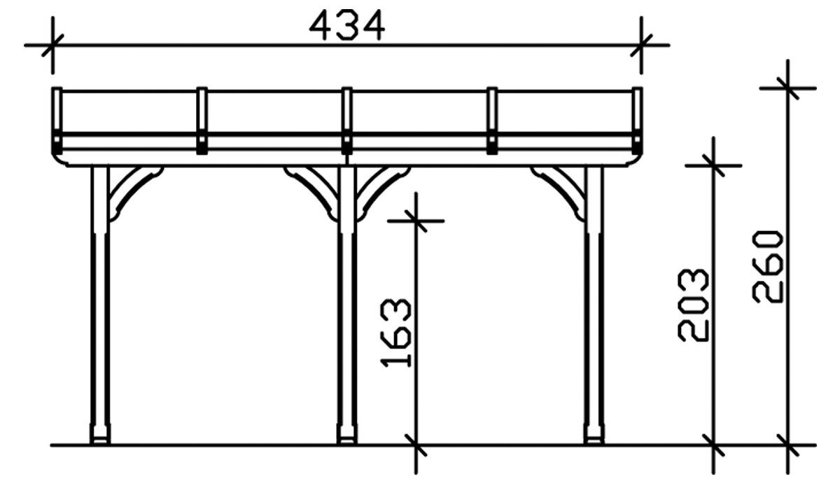 Skanholz Terrassendach Rimini, BxT: 434x250 cm, Bedachung Doppelstegplatten, 434 cm Breite, verschiedene Tiefen