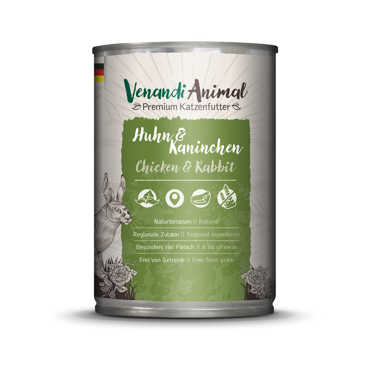 Venandi Animal - Probierpaket II 2xHuhn & Kaninchen, 2xKalb, 2xTruthahn
