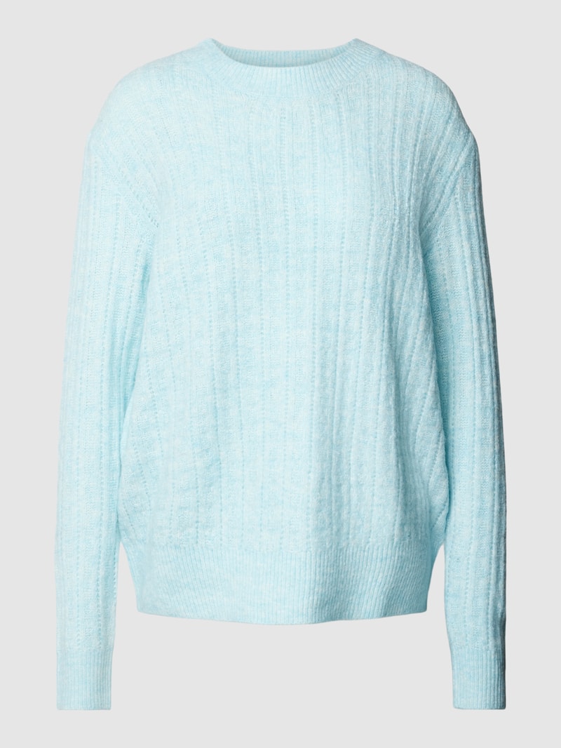 Oversized Strickpullover mit Rundhalsausschnitt in bleu