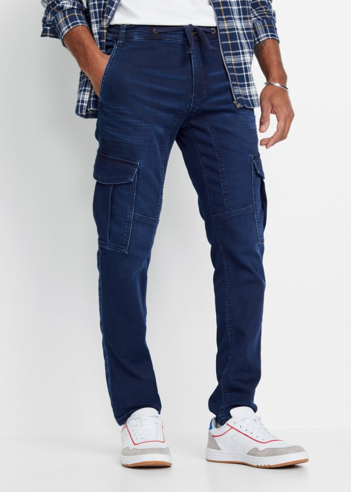Regular Fit Cargo-Sweat-Jeans, Tapered
