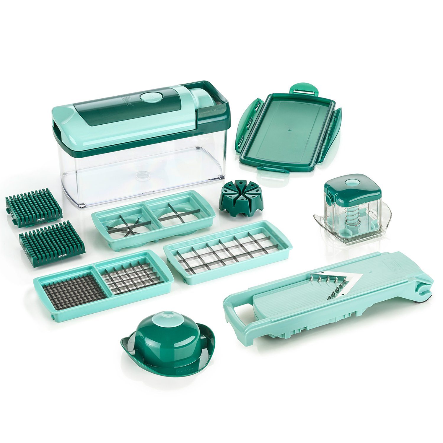 Genius Gemüseschneider Nicer Dicer Fusion, 13 Teile Obst- und Gemüseschneider Gemüse Set V Hobel