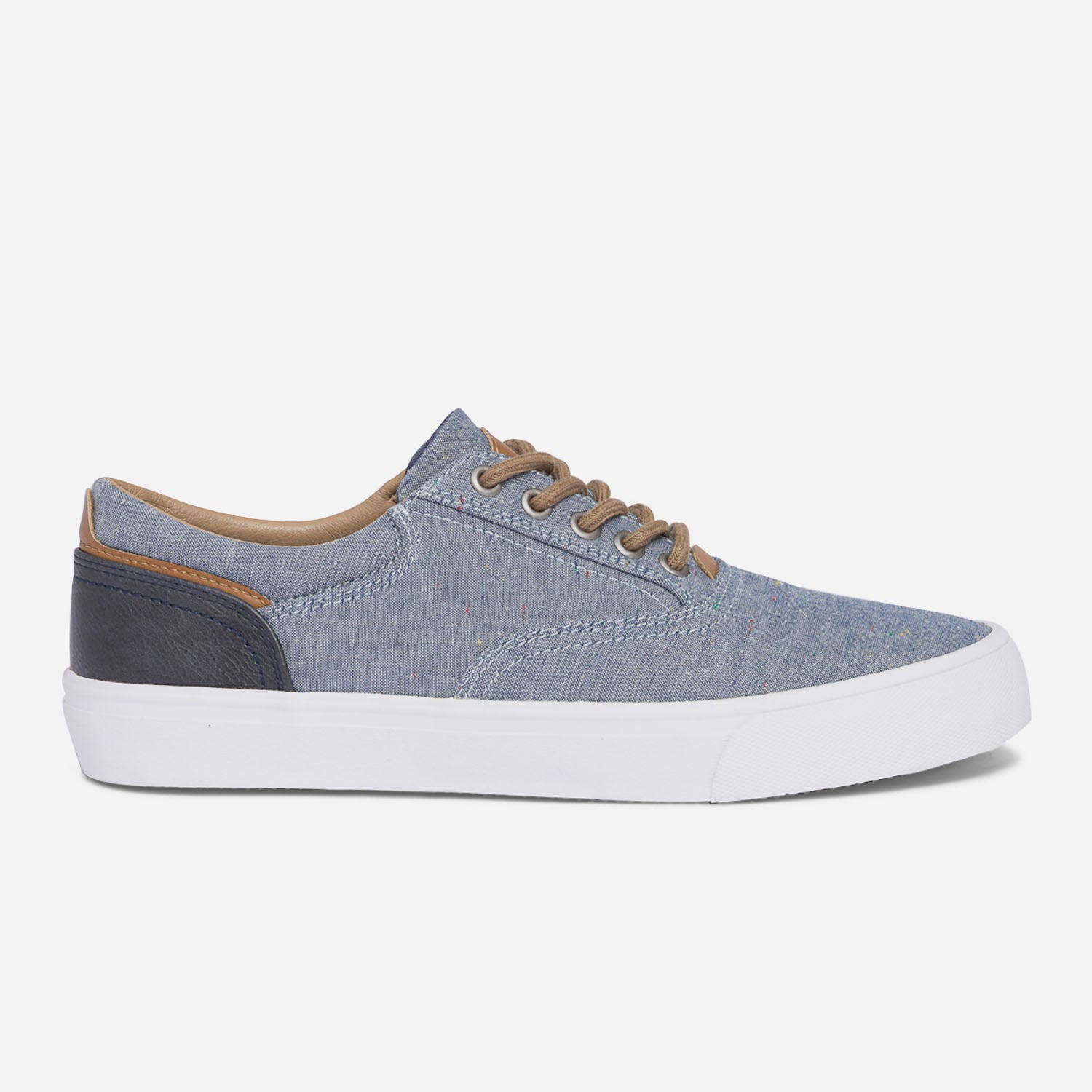 Tennis bleu chiné façon chambray en toile
