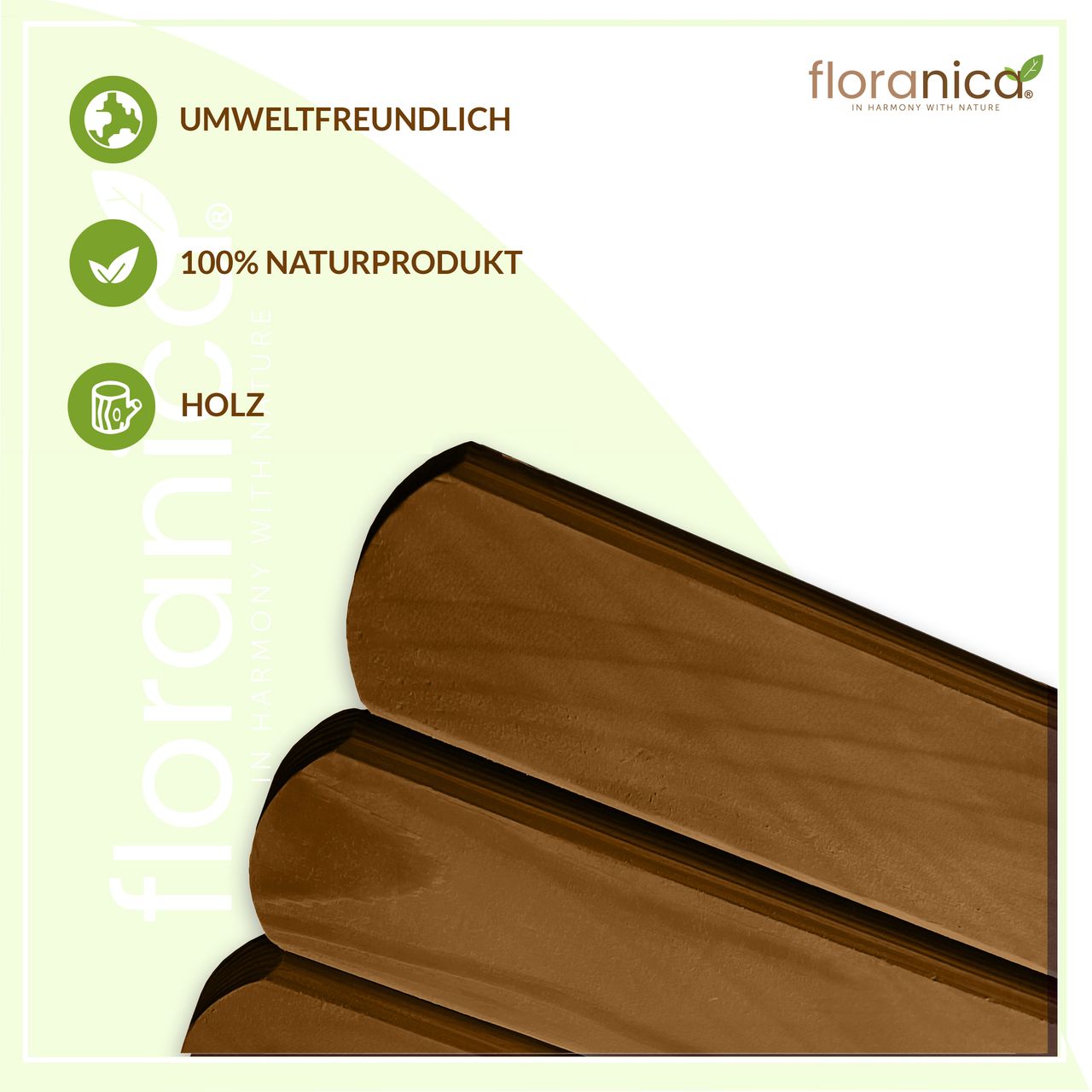 Pemicont Rollborder Flexibler Holzzaun Rolborder Beeteinfassung Rasenkante Gartenzaun