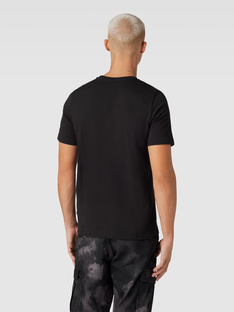 T-Shirt mit Label- und Logo-Print Modell 'No. 1' in schwarz