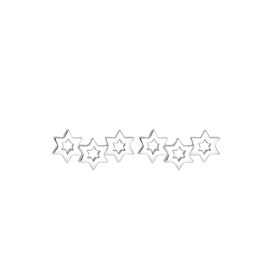 Elli Elli Boucles d'Oreilles Femme Motif Astro Ludique en Argent Sterling 925 Boucles d'oreilles