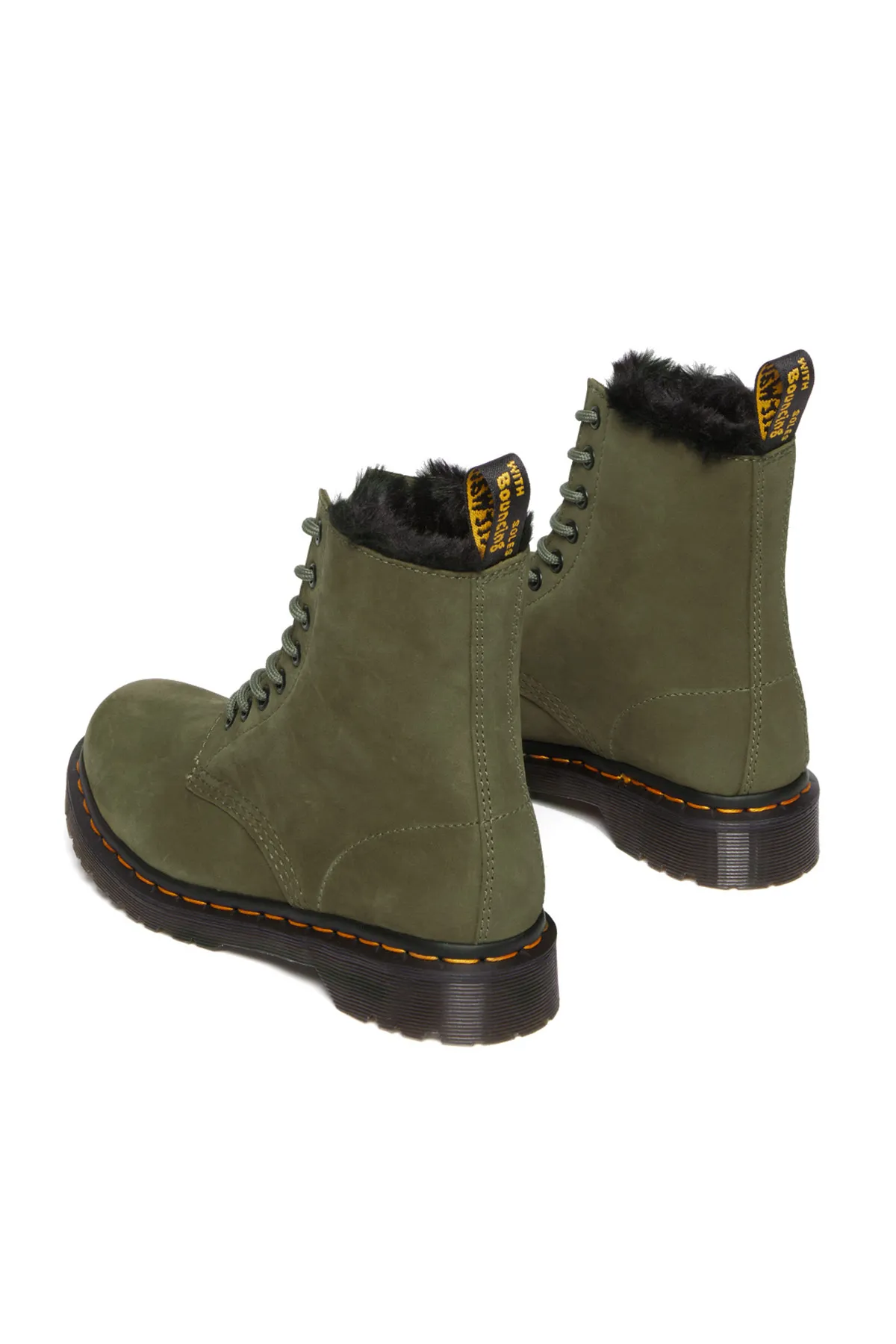 Dr. Martens  Stiefel & Booties Damen / Mädchen Olive Buffbuck & Black Milo Fur