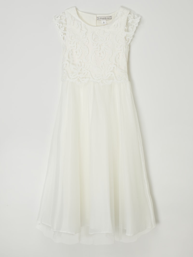 Kommunionskleid aus Spitze und Tüll in offwhite