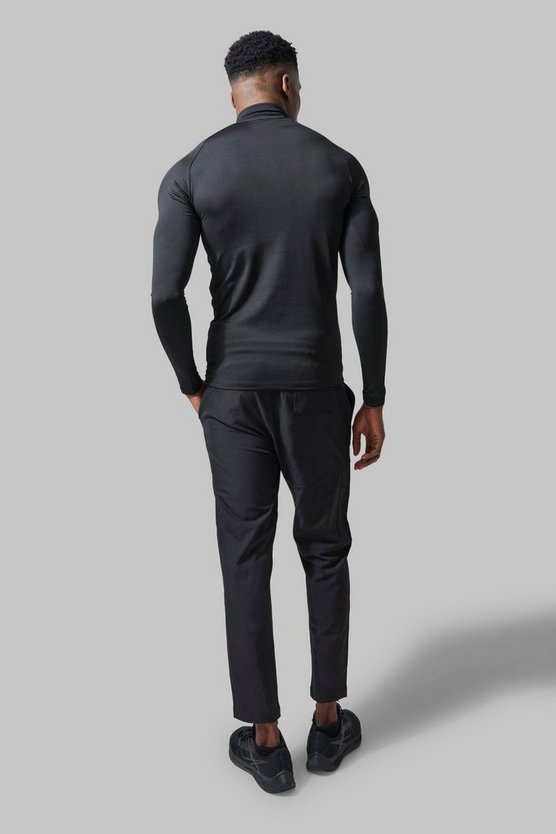 Muscle-Fit Gym Raglan Muscle-Fit Oberteil mit 1/4 Reißverschluss