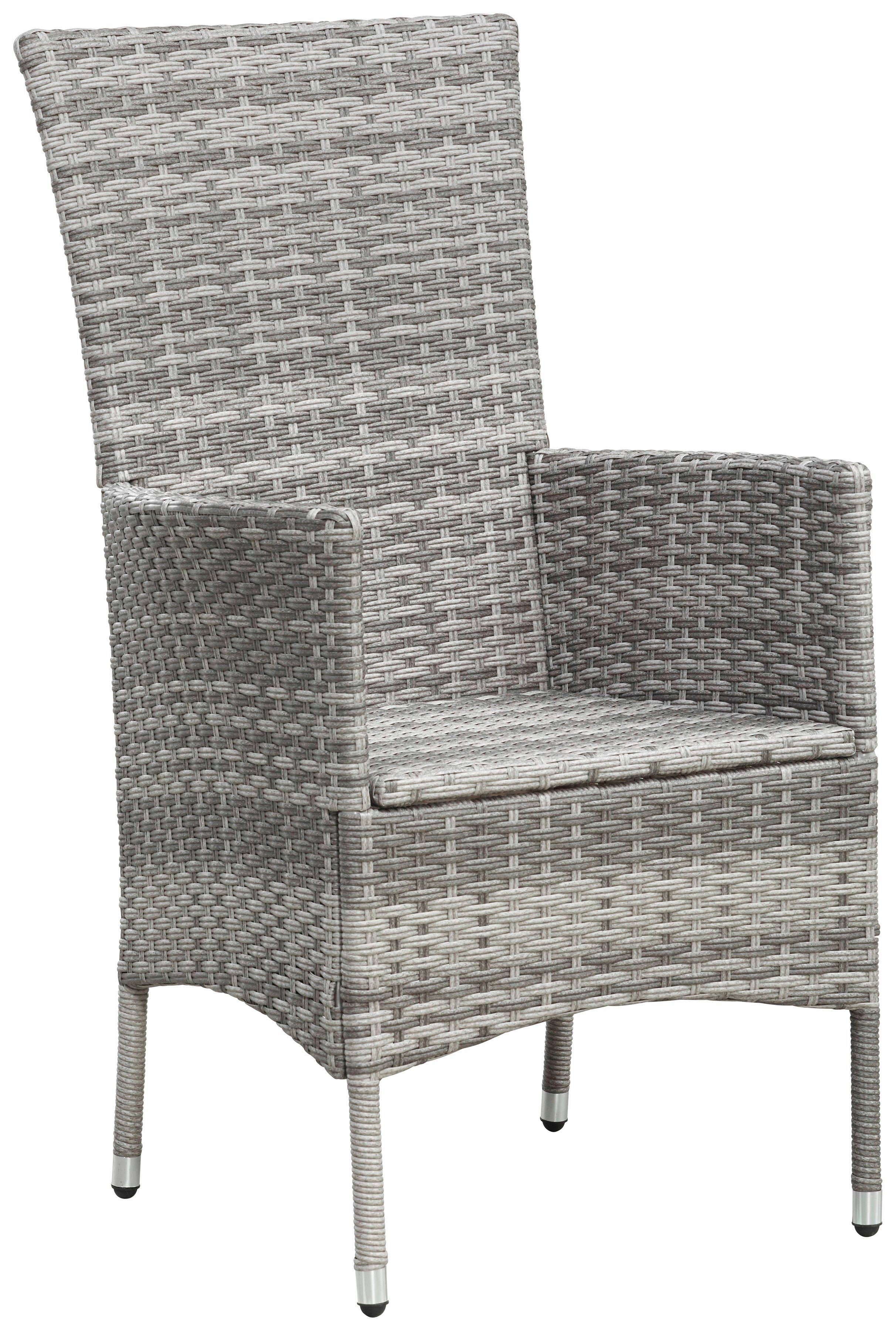 KONIFERA Garten-Essgruppe Belluno, (9-tlg), 4 Sessel, Tisch Ø 100 cm, Polyrattan