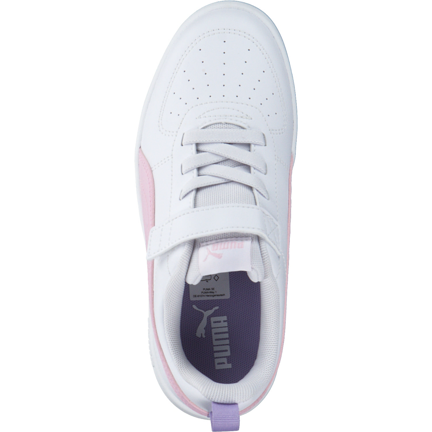 Puma Rickie AC PS 385836 W, Sneakers Low, Kinder, puma white-pearl pink-vivid vi