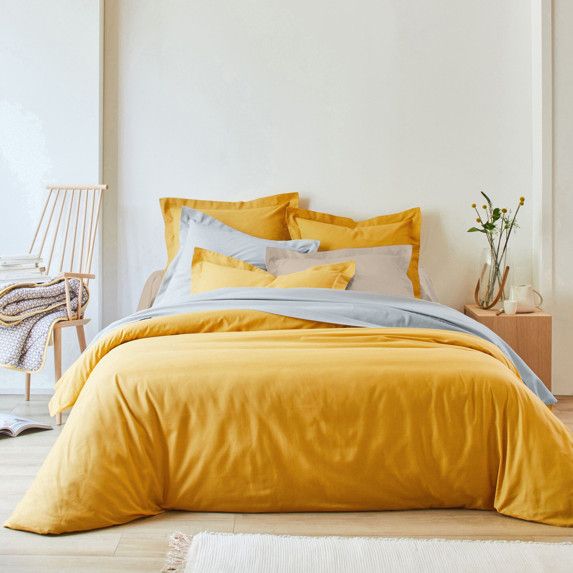 Linge de lit uni polyester-coton Colombine
