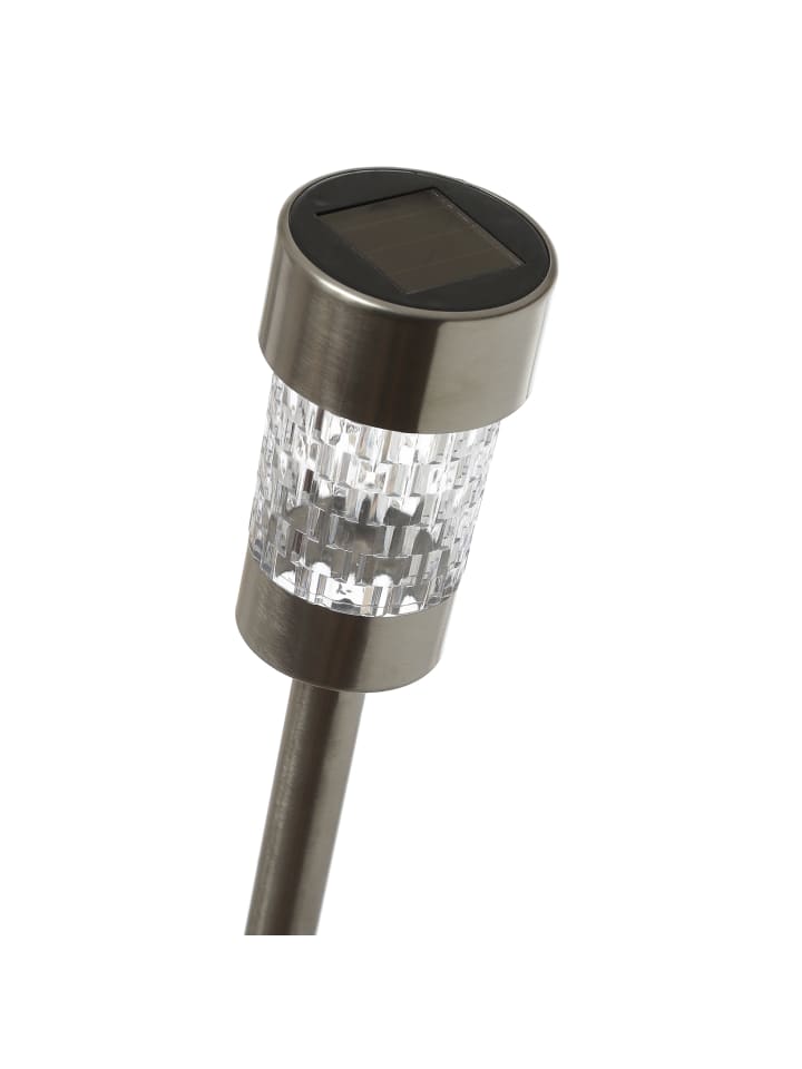 MARELIDA LED Solar Wegleuchte mit Erdspieß für Garten Balkon H: 15cm in silber günstig kaufen onesize