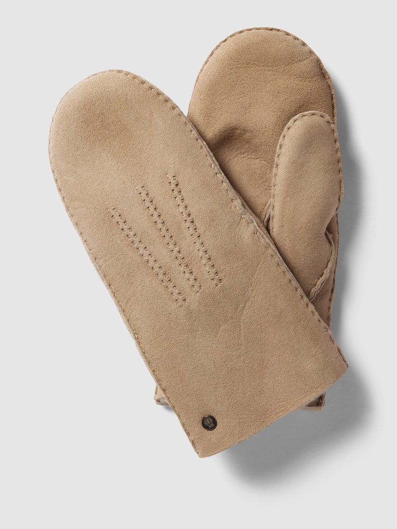 Handschuhe aus Lammfell in beige
