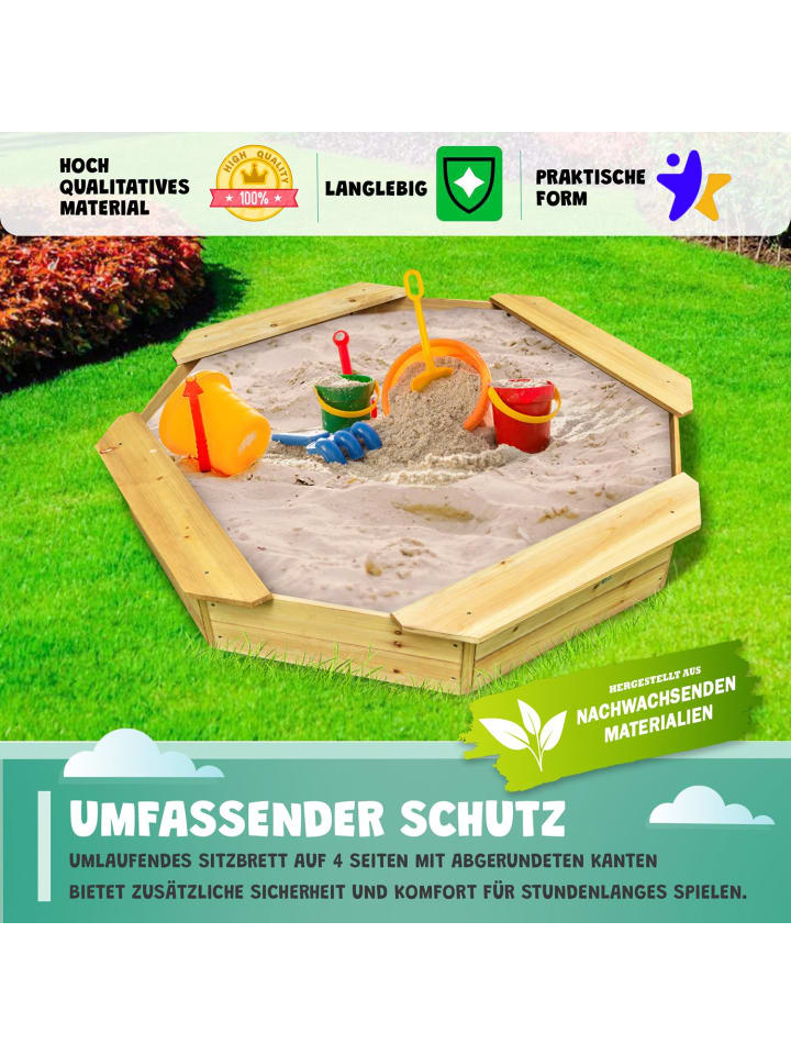 Coemo Sandkasten Sally 4-Sitzer Holz  in Natur günstig kaufen onesize