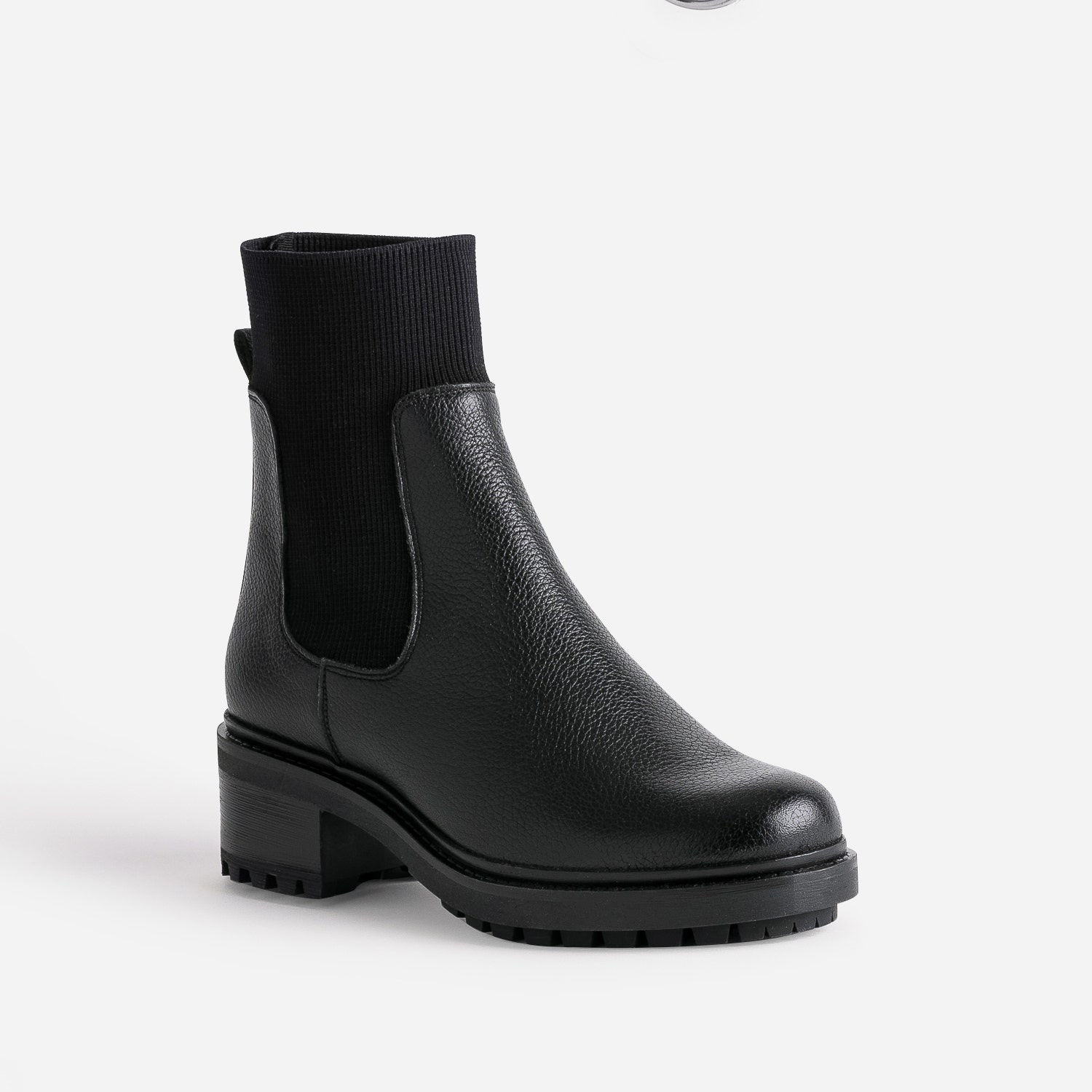 Boots chaussette noire éco-conçu en cuir