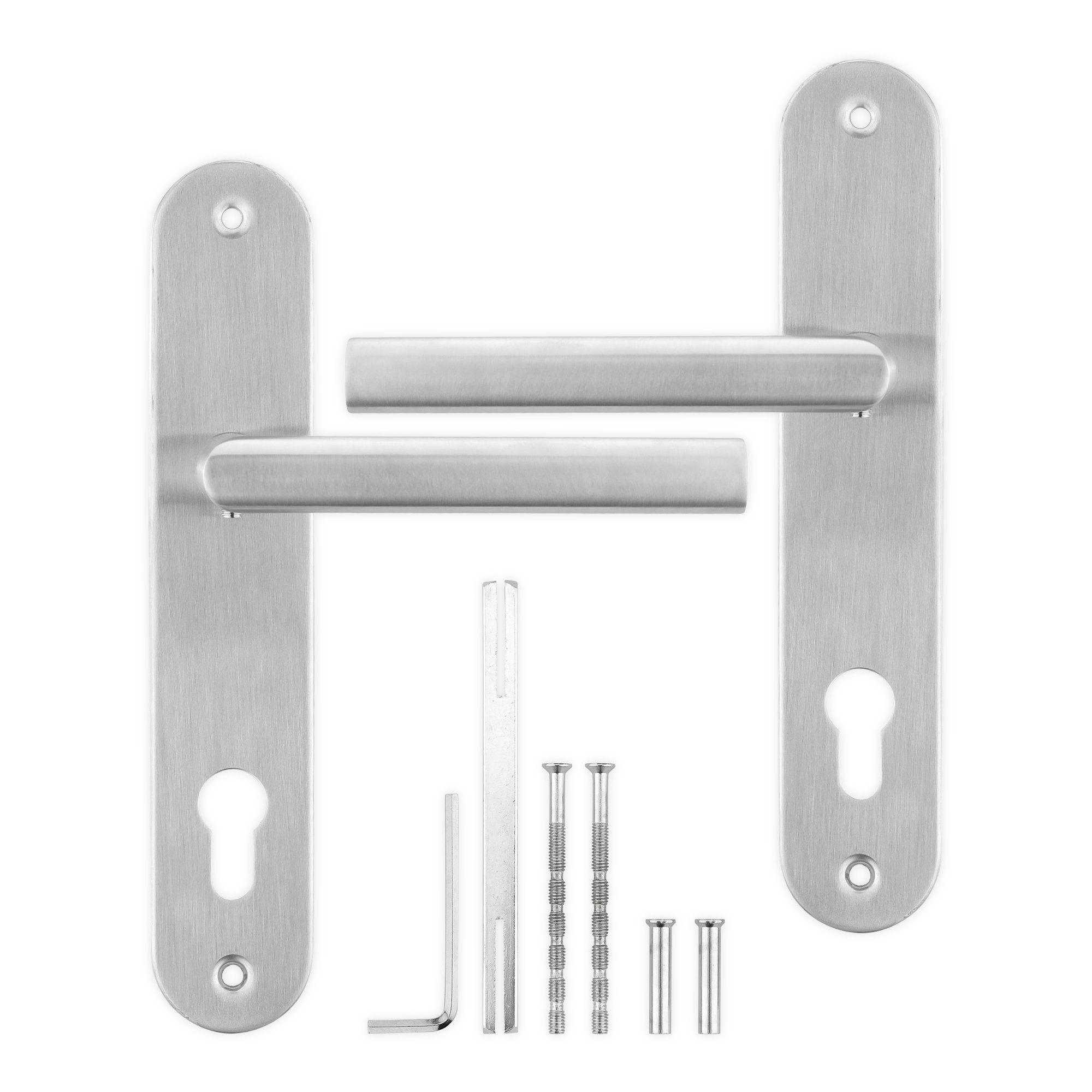 Navaris Türgriffpaar 2x Türgriff Beschlag aus Edelstahl - Türklinken Set mit 8mm Spindel