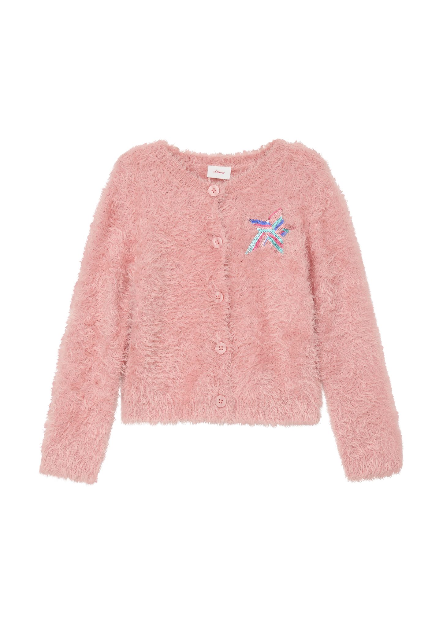 s.Oliver Strickjacke Strickjacke mit Paillettendetail Pailletten