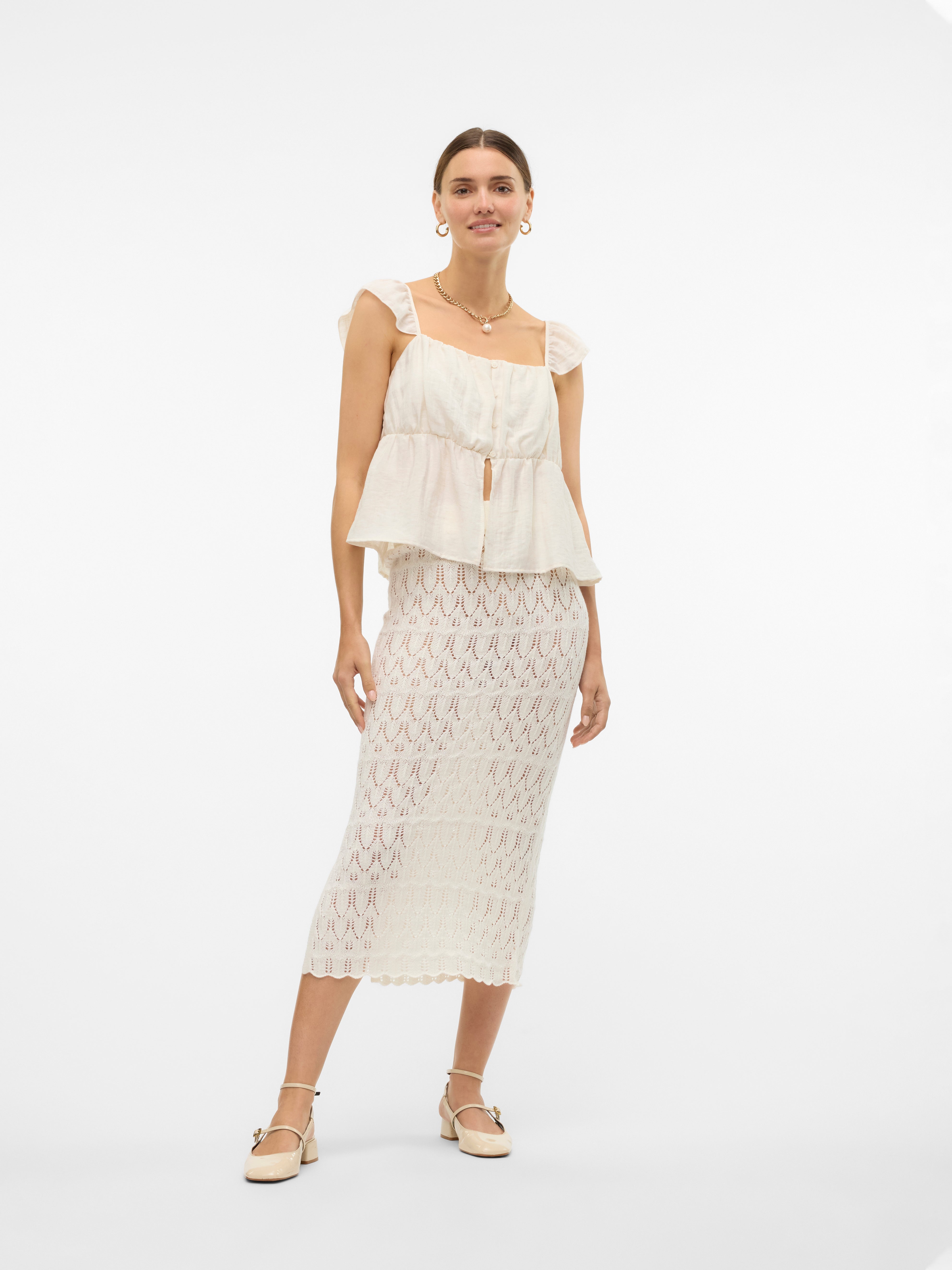 VMFABIENNE Hohe Taille Langer Rock