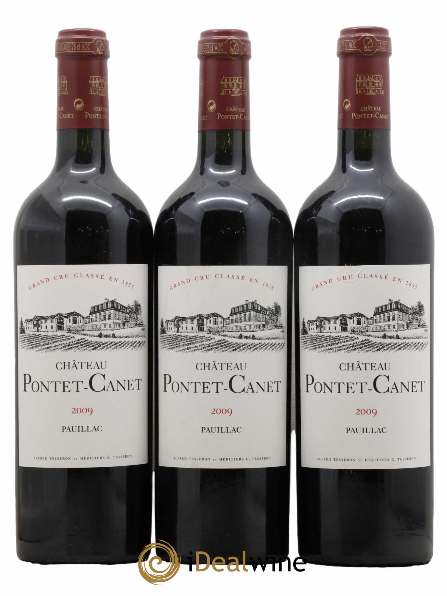 Château Pontet Canet 5ème Grand Cru Classé  2009 - Lot de 3 Bouteilles