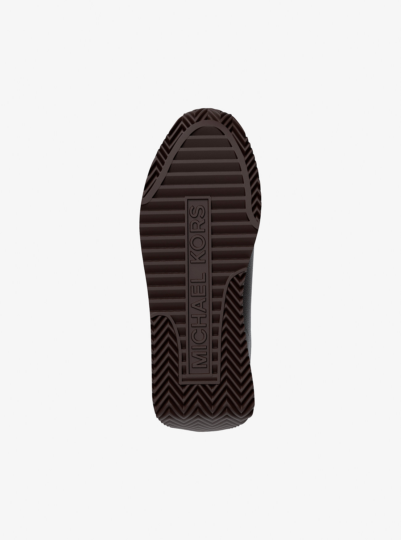 Rhodes Signature Logo and Leather Trainer - CHOCOLATE