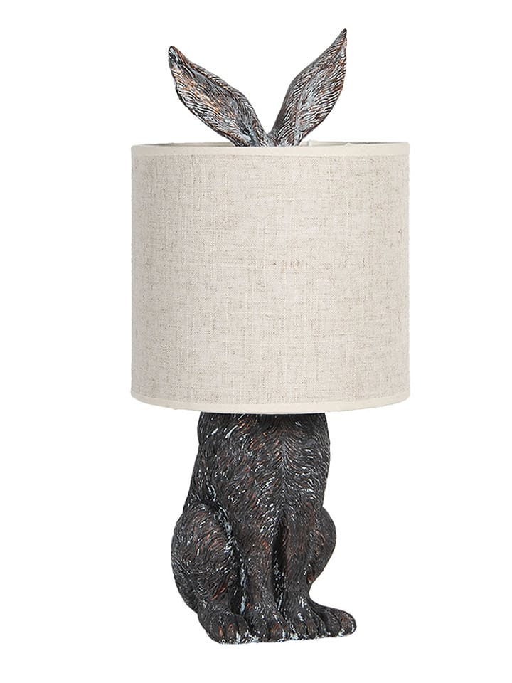 Clayre & Eef Tischleuchte in Beige/ Schwarz - (H)45 cm günstig kaufen onesize