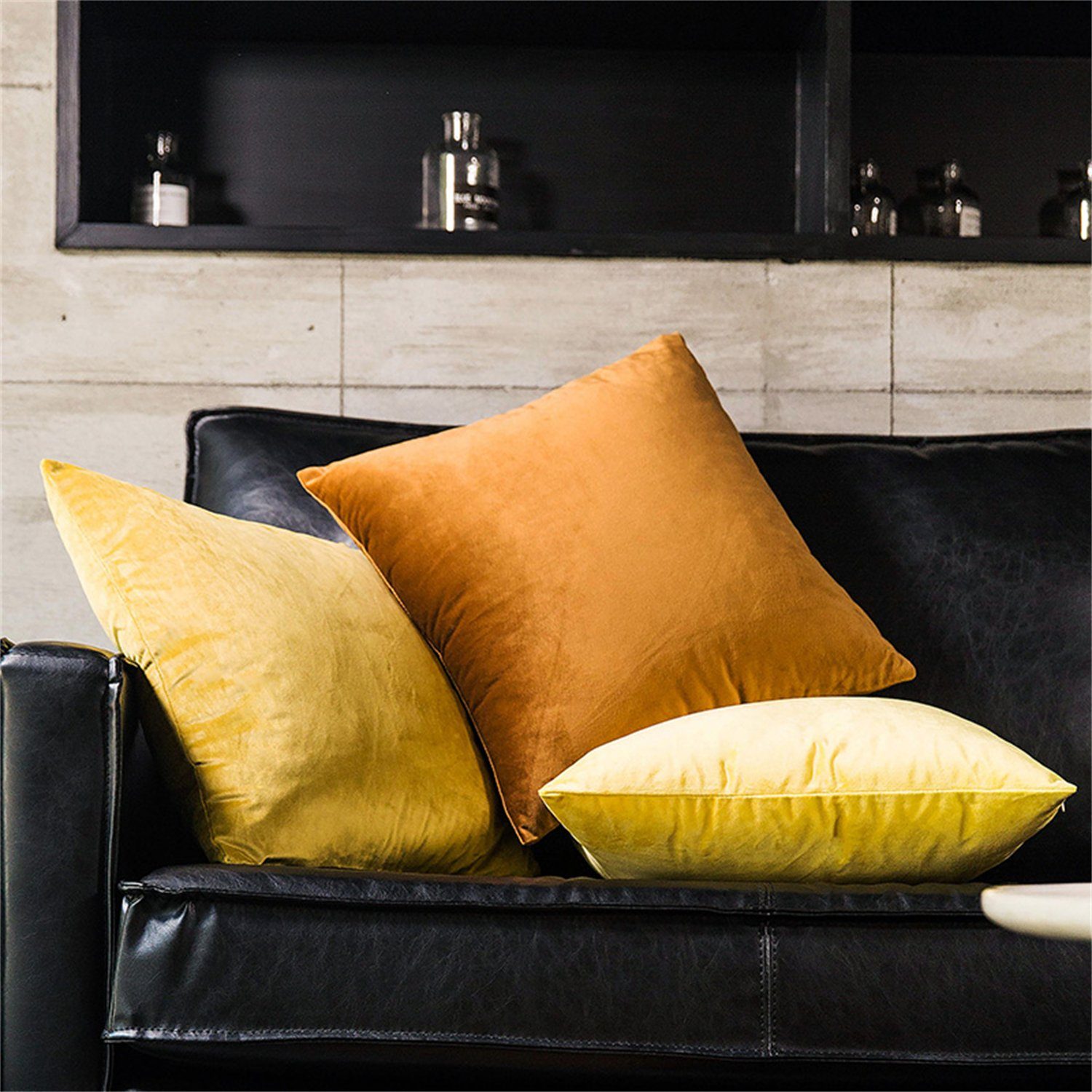 Kissenbezüge, HOMEIDEAS (2 Stück), Einfarbig Kissenbezüge aus Samt