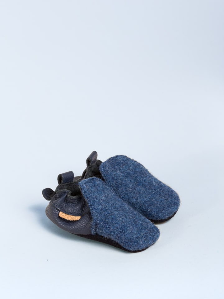 Gottstein Krabbelschuhe Plain in blau günstig kaufen