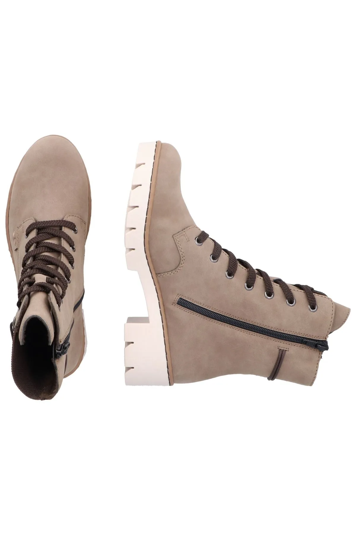 Rieker  Stiefelette - Beige - Blockabsatz
