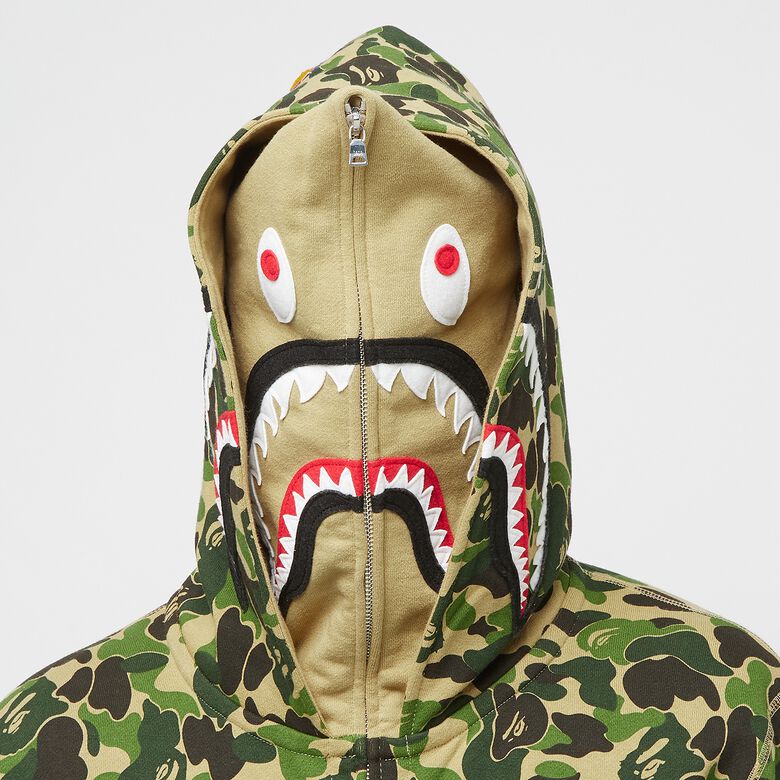 A Bathing Ape Abc Camo Double Shark Full Zip Hoodie green