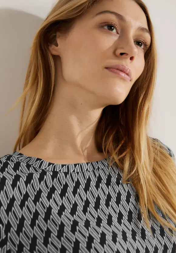 CECIL Langarmshirt im Materialmix