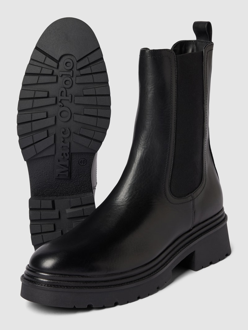Chelsea Boots aus echtem Leder in schwarz