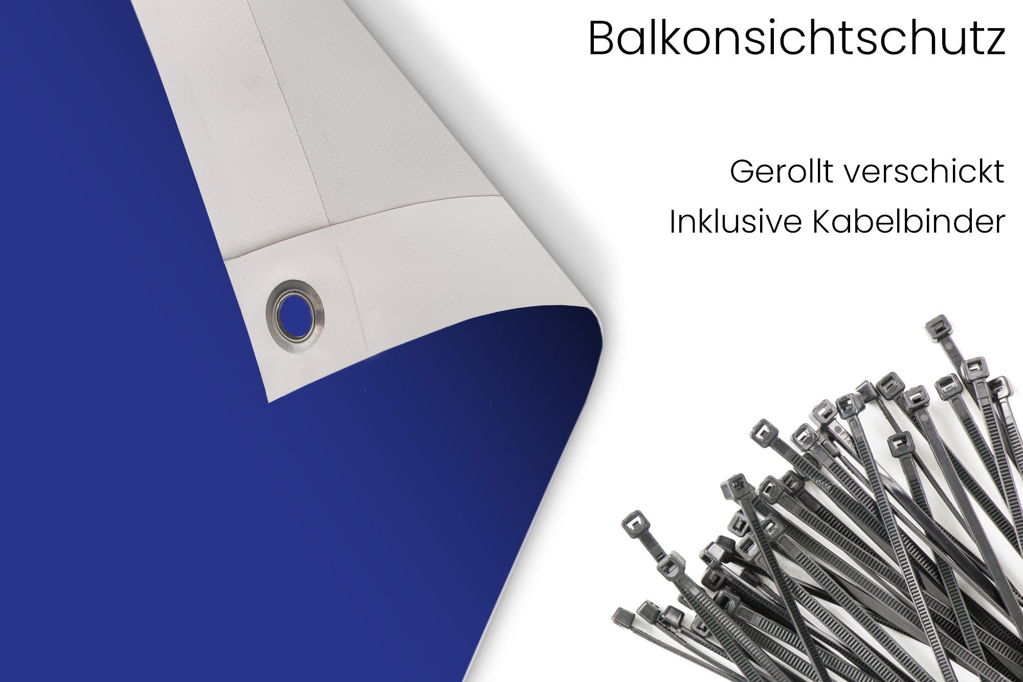 MuchoWow Balkonsichtschutz Blau - Einfarbig - Dunkelblau (1-St) Balkonbanner, Sichtschutz für den Balkon, Robustes und wetterfest