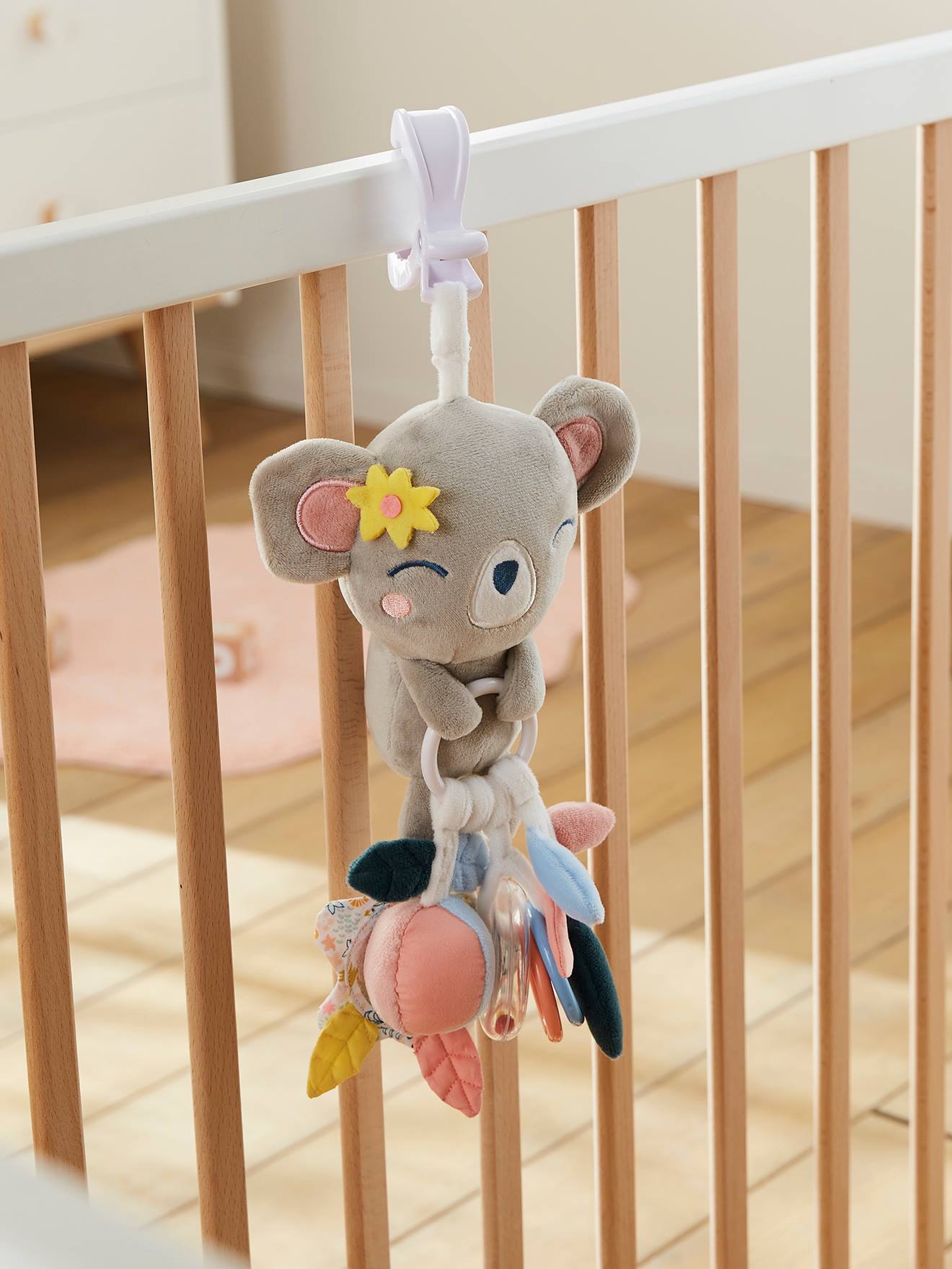 Jouet d'éveil avec pince KOALA rose