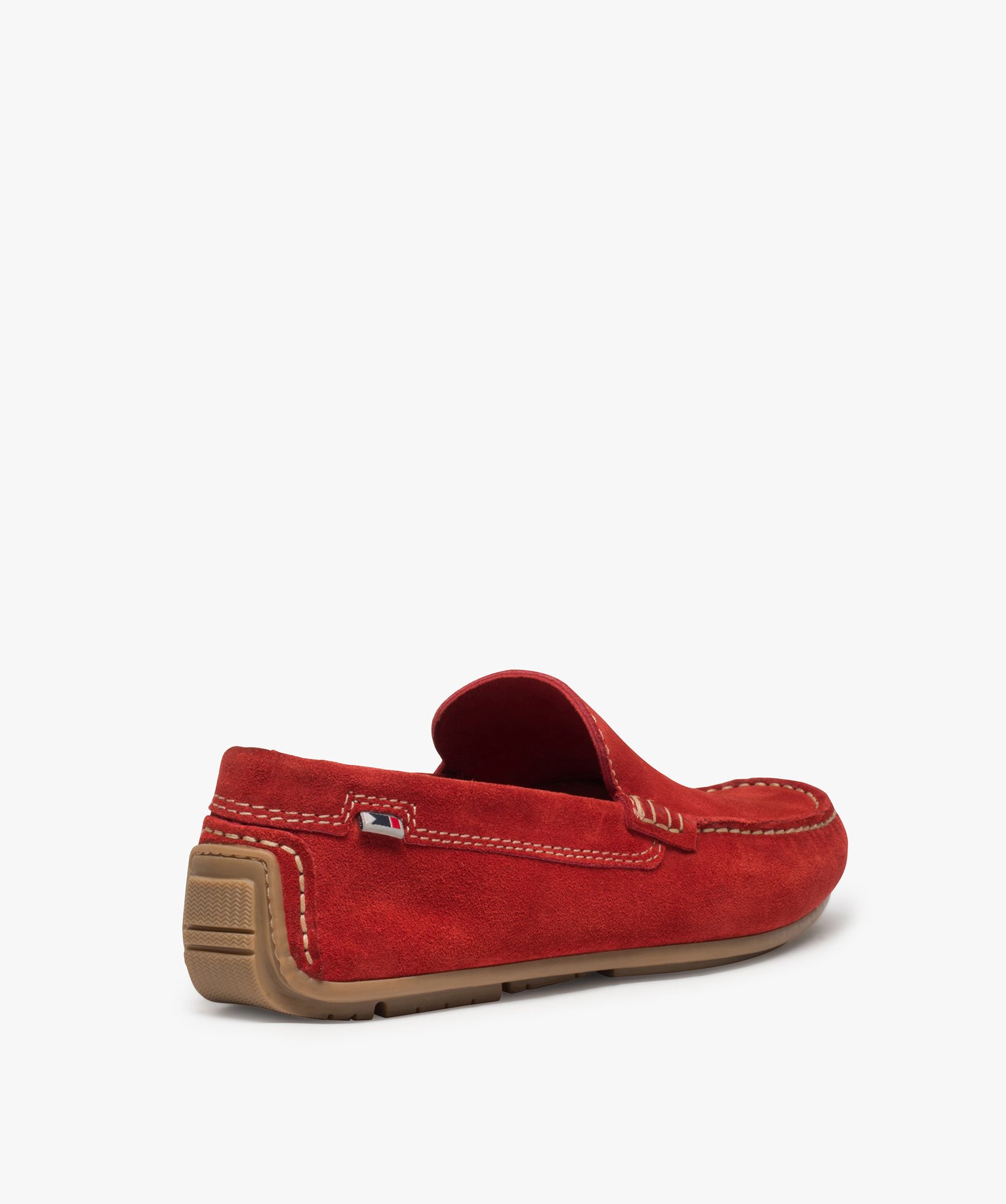 Mocassins homme unis dessus et intérieur cuir rouge | GEMO