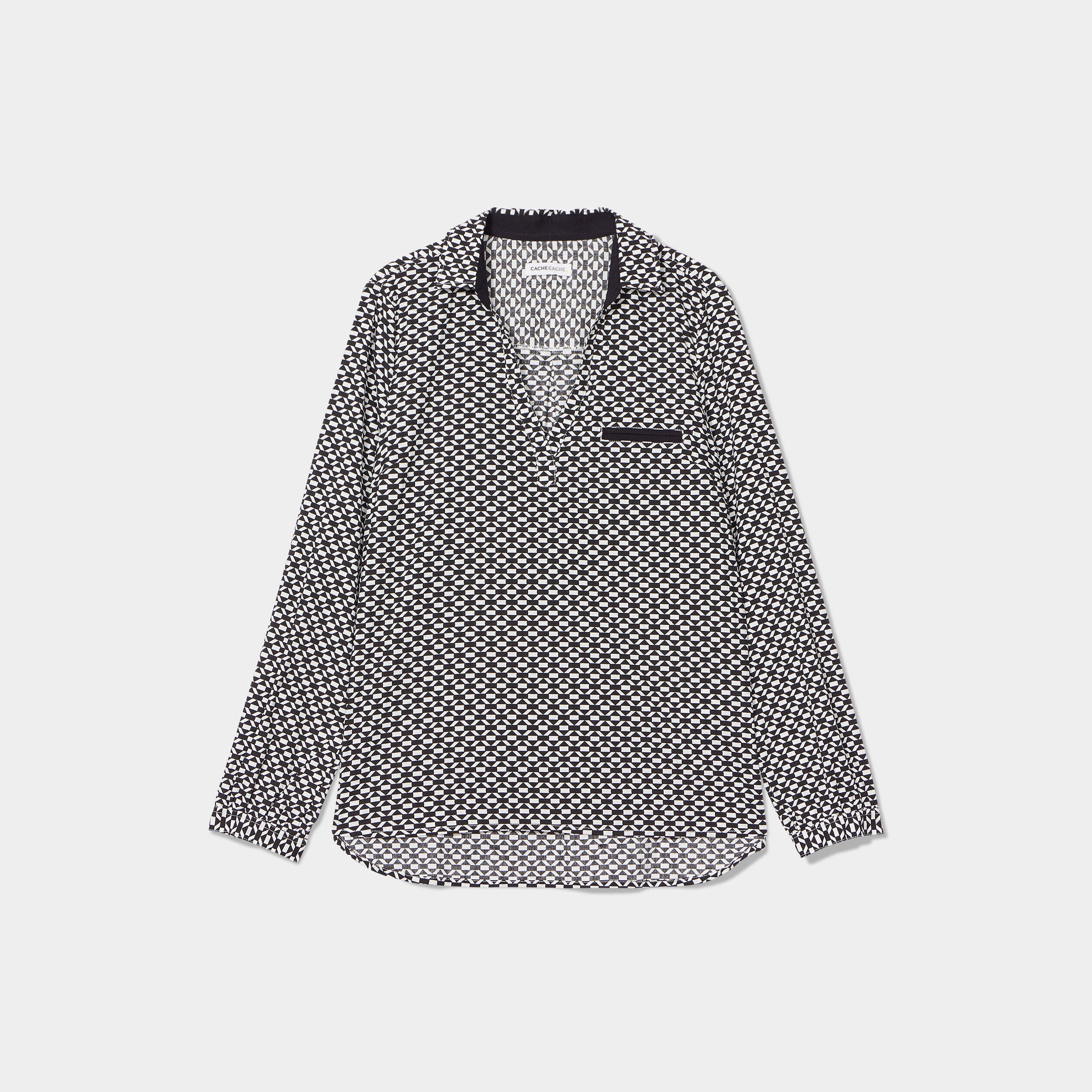 Blouse manches longues noir femme | Cache Cache
