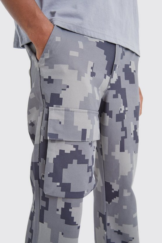 Pixel Camouflage Cargo-Hose mit geradem Bein