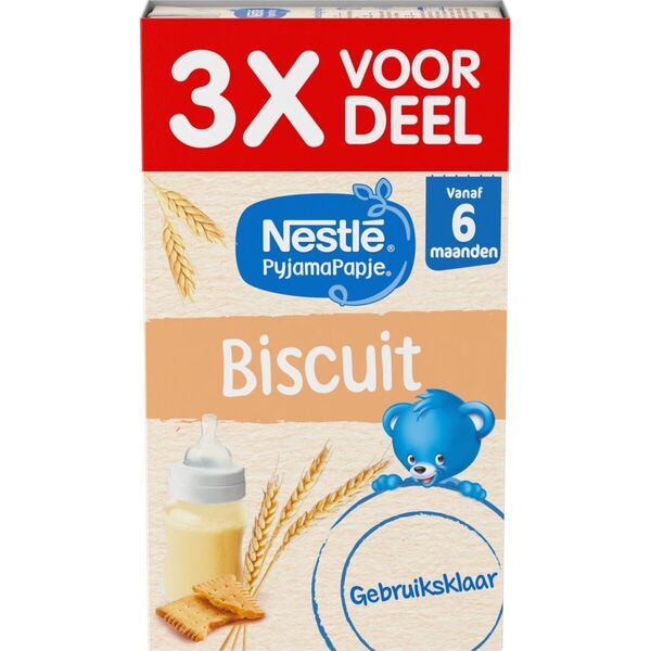 Nestlé 6 M Biscuit Pyjamapapje 3 x 250 ml