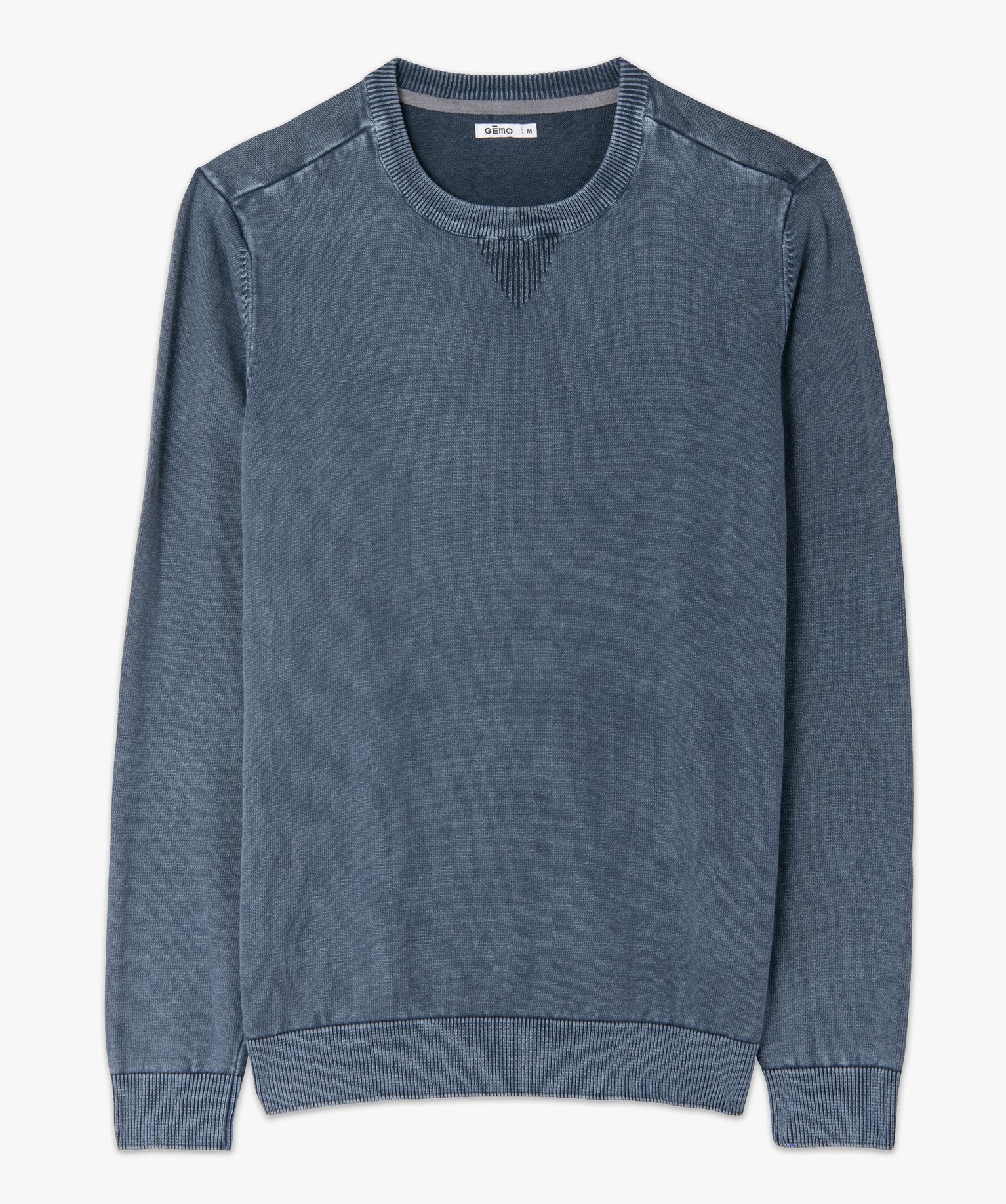 Pull homme en coton aspect denim | GEMO