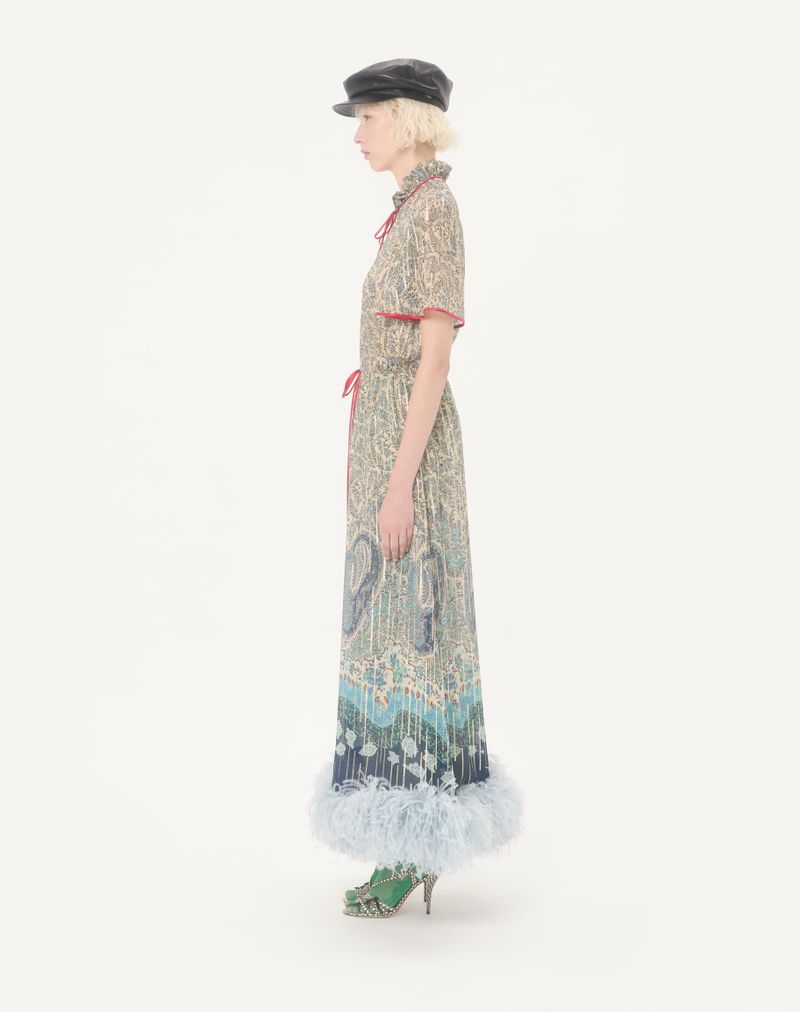 Vestido Midi Em Pekin Voyage Imaginaire Paisley