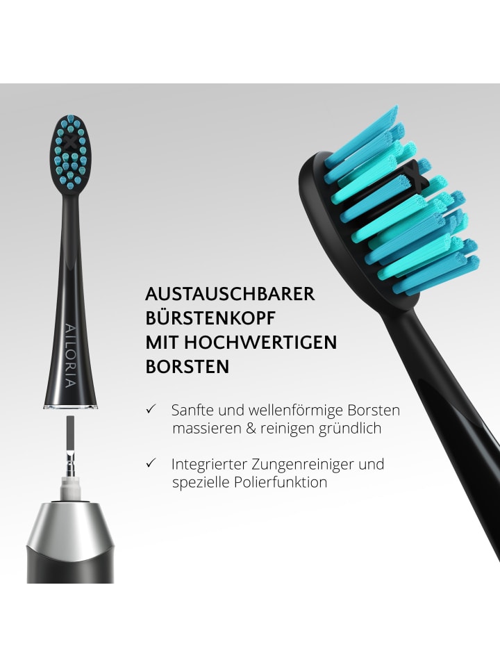 Ailoria SHINE BRIGHT USB-Schallzahnbürste in schwarz günstig kaufen onesize