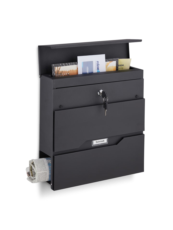 relaxdays Briefkasten in Schwarz günstig kaufen onesize