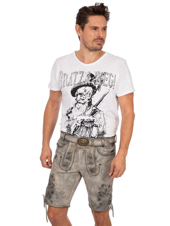 MADDOX Lederhose HOCHGERN in stein günstig kaufen 46