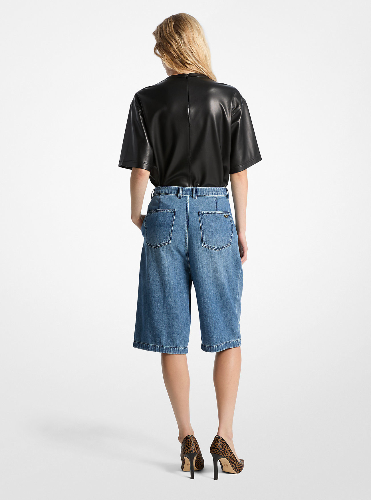 Plisserte Bermudashorts i denim – UNION WASH