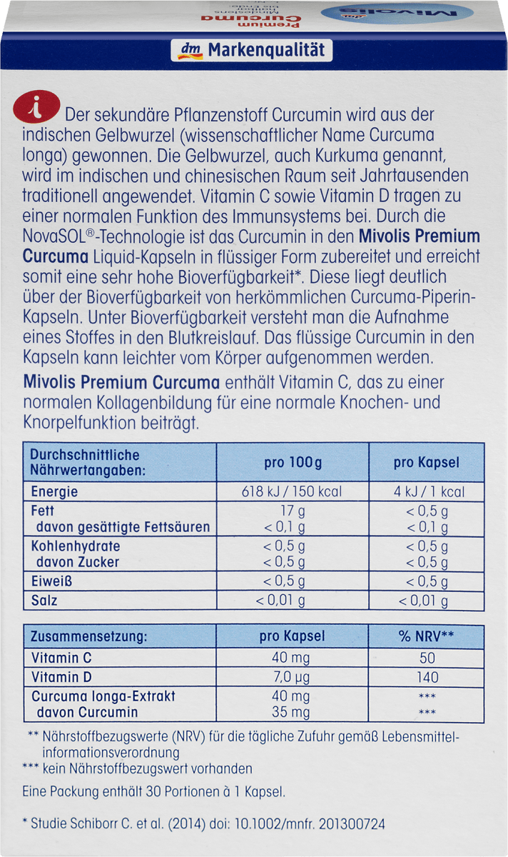Premium Curcuma Kapseln, 30 St., 19 g