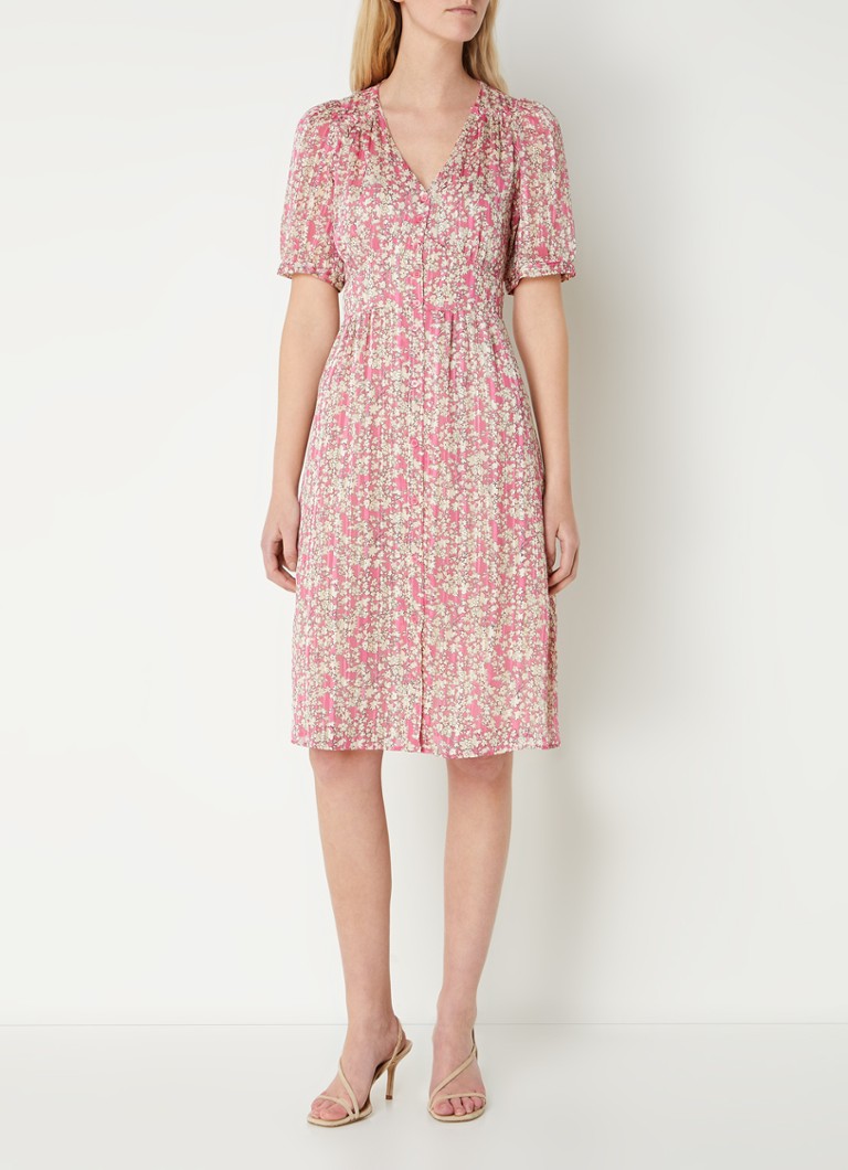Rochie midi cu imprimeu floral și lurex Gerard Darel James