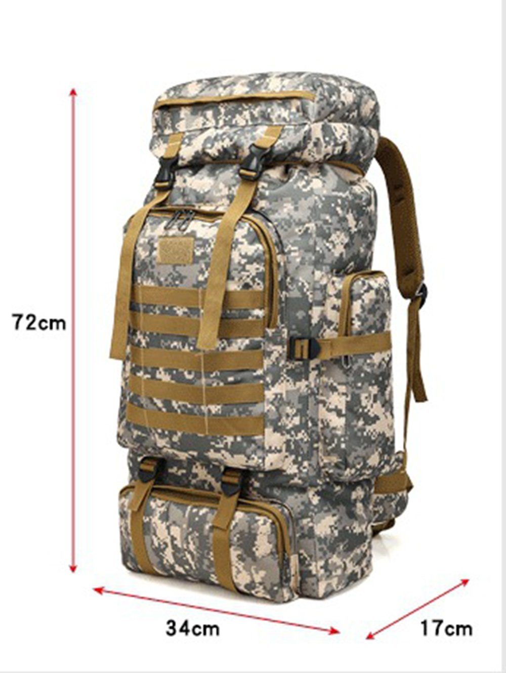 SCOBAG Wanderrucksack Wanderrucksack Camouflage (1-tlg, Männer und Frauen im Freien Sport), 80L Großes Fassungsvermögen-Wasserdicht
