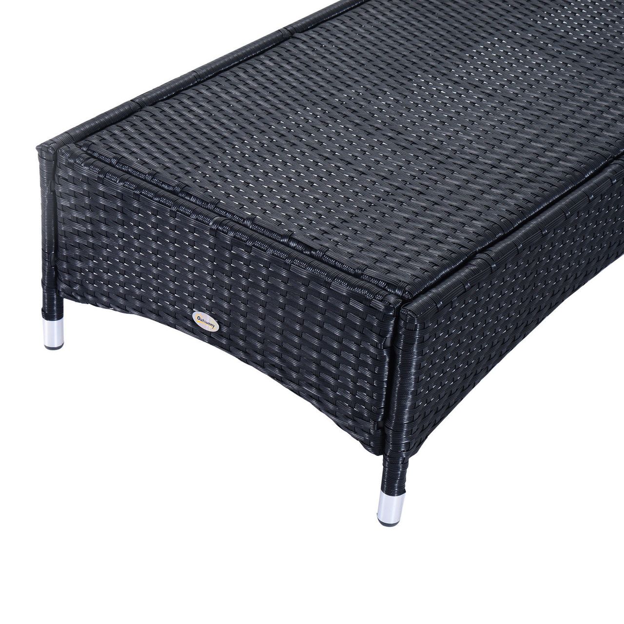 Outsunny 2 Sonnenliegen mit Tisch 3er-Set