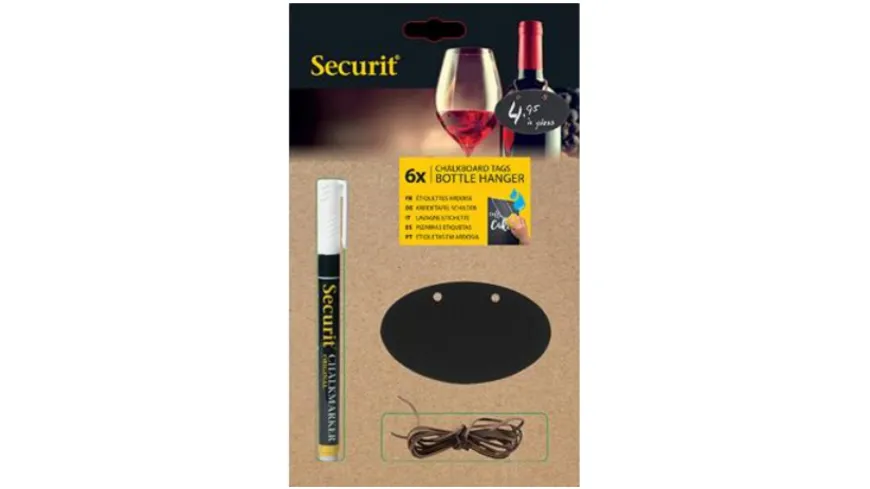 securit Flaschenanhänger 'Bottle Tag' oval 6 Stück