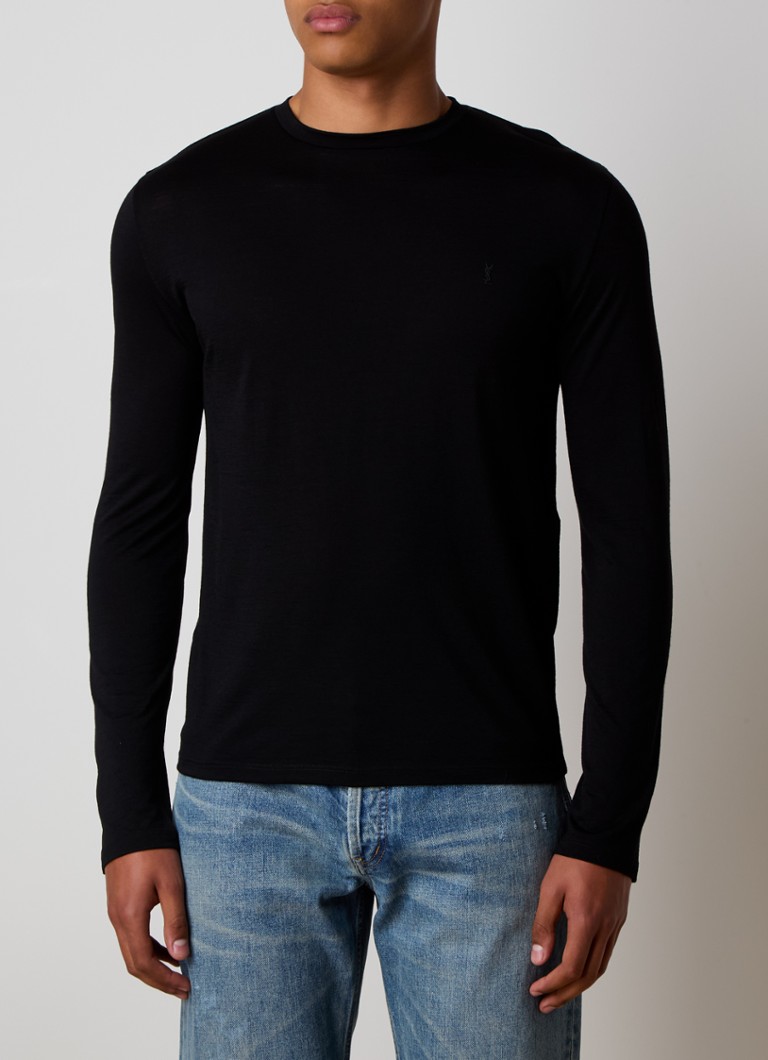 Saint Laurent wool long-sleeved shirt with logo